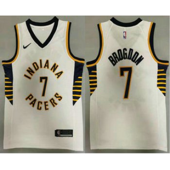 Men's Indiana Pacers #7 Malcolm Brogdon New White 2021 Nike Swingman Stitched NBA Jersey