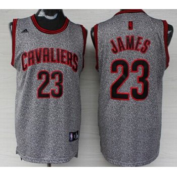 Cleveland Cavaliers #23 LeBron James Gray Static Fashion Jersey