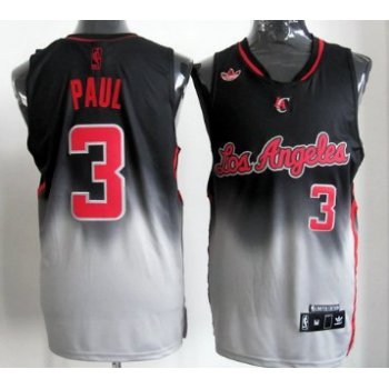 Los Angeles Clippers #3 Chris Paul Black/Gray Fadeaway Fashion Jersey