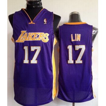 Los Angeles Lakers #17 Jeremy Lin Purple Swingman Jersey