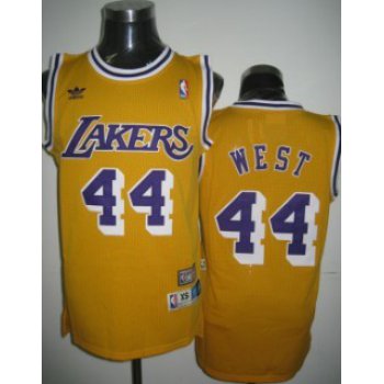 Los Angeles Lakers #44 Jerry West Yellow Swingman Throwback Jersey