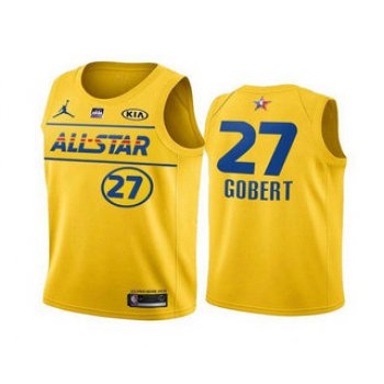 Men's 2021 All-Star Utah Jazz #27 Rudy Gobert Yellow Stitched NBA Jersey
