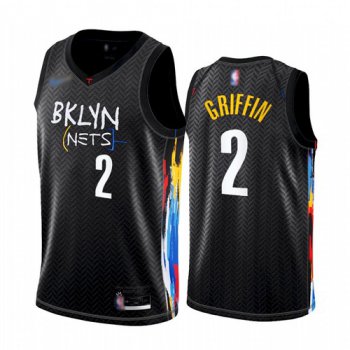 Men's Brooklyn Nets #2 Blake Griffin Black Edition 2021 New City Edition Jersey