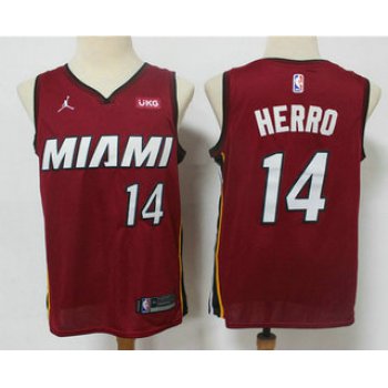 Men's Miami Heat #14 Tyler Herro Red 2020 Brand Jordan Swingman Stitched NBA Jersey With The NEW Sponsor Logo