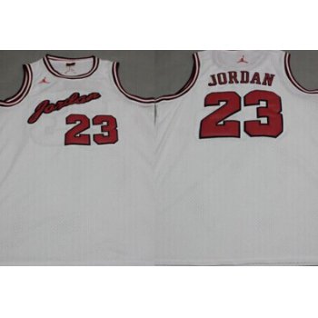 Chicago Bulls #23 Michael Jordan White Commemorative Swingman Jersey
