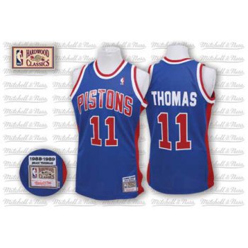 Detroit Pistons #11 Isiah Thomas Blue Swingman Throwback Jersey