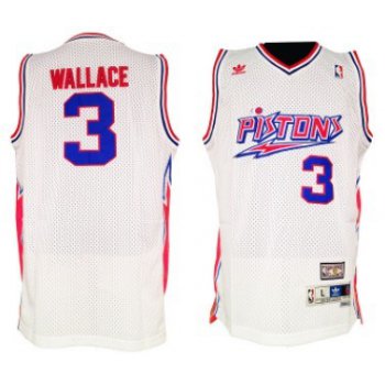 Detroit Pistons #3 Ben Wallace White Swingman Throwback Jersey