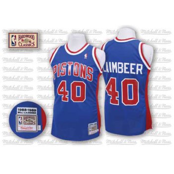 Detroit Pistons #40 Bill Laimbeer Blue Swingman Throwback Jersey