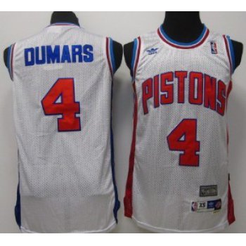 Detroit Pistons #4 Joe Dumars White Swingman Throwback Jersey