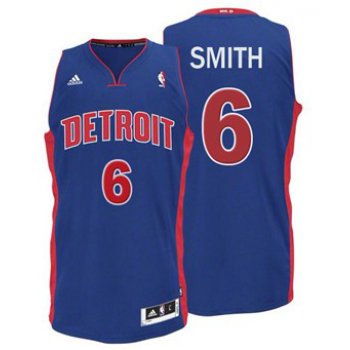 Detroit Pistons #6 Josh Smith Blue Swingman Jersey