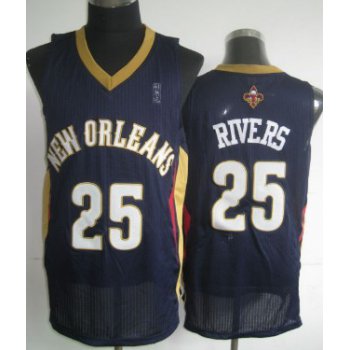 New Orleans Pelicans #25 Austin Rivers Navy Blue Swingman Jersey