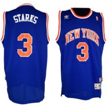 New York Knicks #3 John Starks Blue Swingman Throwback Jersey