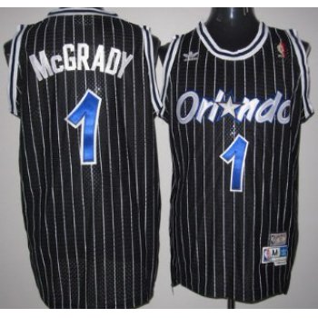 Orlando Magic #1 Tracy McGrady Black Swingman Throwback Jersey