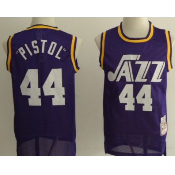 Utah Jazz #44 Pistol Pete Maravich Purple Swingman Throwback Jersey