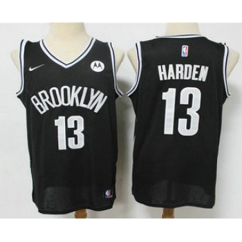 Men's Brooklyn Nets #13 James Harden 2021 Black Swingman Stitched NBA Jersey With The NEW Sponsor Logo