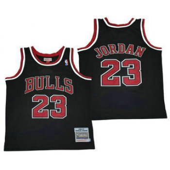 Men's Chicago Bulls #23 Michael Jordan Black 1996-97 Hardwood Classics Soul AU Throwback Jersey