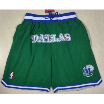 Men's Dallas Mavericks Green Just Don Swingman Throwback Shorts