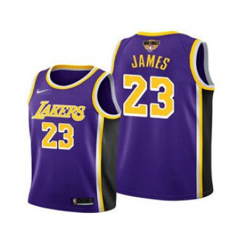 Men's Los Angeles Lakers #23 LeBron James 2020 Purple Finals Stitched NBA Jersey