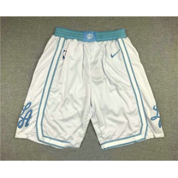 Men's Los Angeles Lakers White NEW 2021 Nike City Edition Stitched Shorts