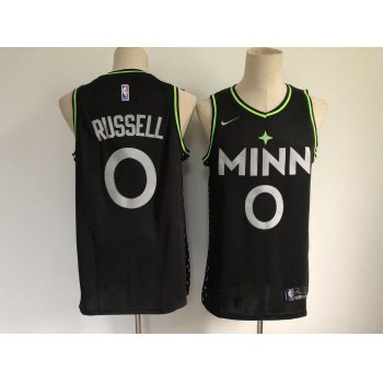 Men's Minnesota Timberwolves #0 D'Angelo Russell Black 2021 Nike City Edition Swingman Stitched NBA Jersey