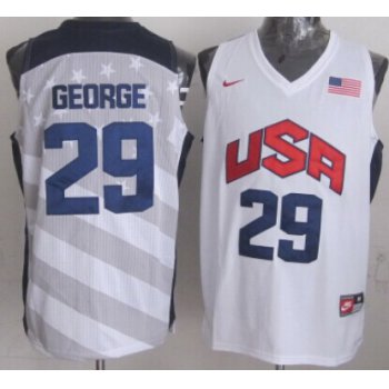 2012 Olympics Team USA #29 Paul George Revolution 30 Swingman White Jersey