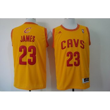 Cleveland Cavaliers #23 LeBron James Revolution 30 Swingman Yellow Jersey