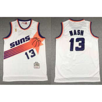 Men's Phoenix Suns #13 Steve Nash White Gold NBA Hardwood Classics Soul Swingman Throwback Jersey