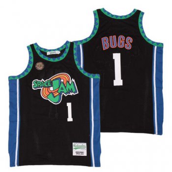 Men's Space Jam #1 Bugs Bunny Black Soul Swingman Basketball Jersey