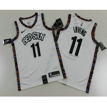 Men's Brooklyn Nets #11 Kyrie Irving NEW White 2020 City Edition Swingman Printed NBA Jersey