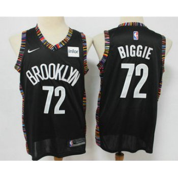 Men's Brooklyn Nets #72 Biggie Black Nike 2020 New Season Swingman City Edition Jersey With The Sponsor Logo