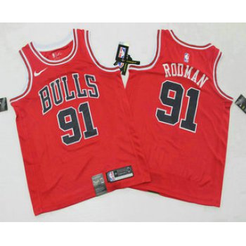 Men's Chicago Bulls #91 Dennis Rodman Red 2019 Nike Swingman Printed NBA Jersey