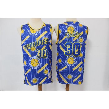 Men's Golden State Warriors #30 Stephen Curry Blue Tear Up Pack Mitchell & Ness Swingman Jeresy