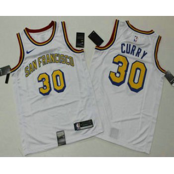Men's Golden State Warriors #30 Stephen Curry White 2019 Nike Swingman Printed NBA Jersey