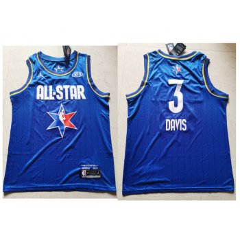 Men's Los Angeles Lakers #3 Anthony Davis Blue Jordan Brand 2020 All-Star Game Swingman Stitched NBA Jersey