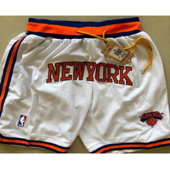 Men's New York Knicks White Just Don Shorts Swingman Shorts