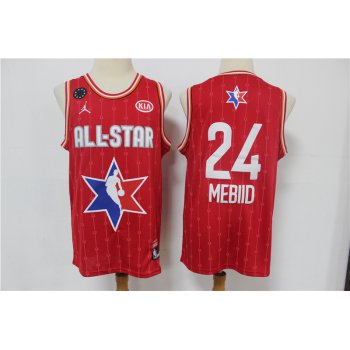 Men's Philadelphia 76ers #24 Joel Embiid Red Jordan Brand 2020 All-Star Game Swingman Stitched NBA Jersey