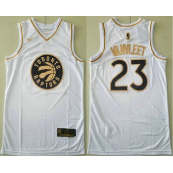 Men's Toronto Raptors #23 Fred VanVleet White Golden Nike Swingman Stitched NBA Jersey