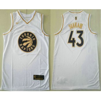 Men's Toronto Raptors #43 Pascal Siakam White Golden Nike Swingman Stitched NBA Jersey