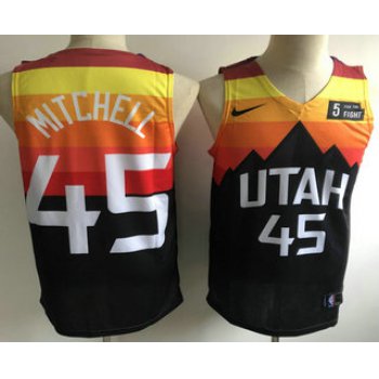Men's Utah Jazz #45 Donovan Mitchell Mountain Black 2020 Nike Swingman 5 For The Fight Stitched NBA Jersey