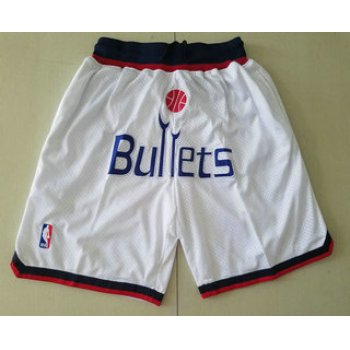 Men's Washington Bullets White Just Don Shorts Swingman Shorts