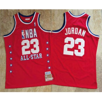 NBA 1989 All-Star #23 Michael Jordan Red Hardwood Classics Soul AU Throwback Jersey