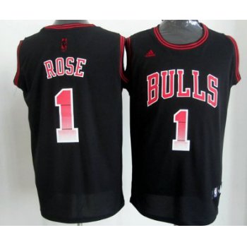 Chicago Bulls #1 Derrick Rose 2012 Vibe Black Fashion Jersey