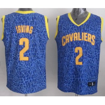 Cleveland Cavaliers #2 Kyrie Irving Blue Leopard Print Fashion Jersey