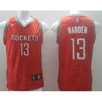 Houston Rockets #13 James Harden Red Leopard Print Fashion Jersey