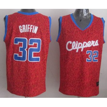 Los Angeles Clippers #32 Blake Griffin Red Leopard Print Fashion Jersey