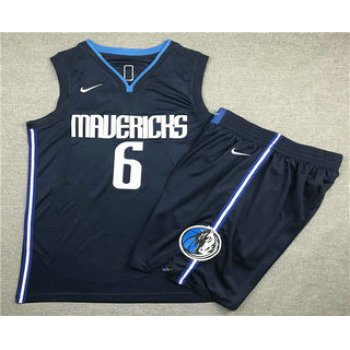 Men's Dallas Mavericks #6 Kristaps Porzingis NEW Navy Blue 2020 NBA Swingman Stitched NBA Jersey With Shorts