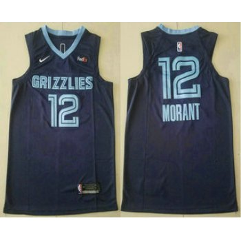 Men's Memphis Grizzlies #12 Ja Morant Navy Blue 2019 Nike Authentic Stitched NBA Jersey With The Sponsor Logo
