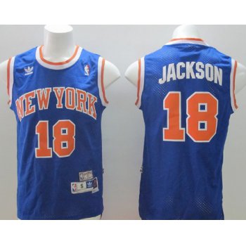 New York Knicks #18 Phil Jackson Blue Swingman Throwback Jersey
