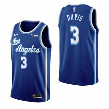 Los Angeles Lakers #3 Anthony Davis Blue 2019-20 Classic Edition Stitched NBA Jersey