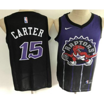 Men's Toronto Raptors #15 Vince Carter Purple with Black Salute Nike Swingman Stitched NBA Jersey